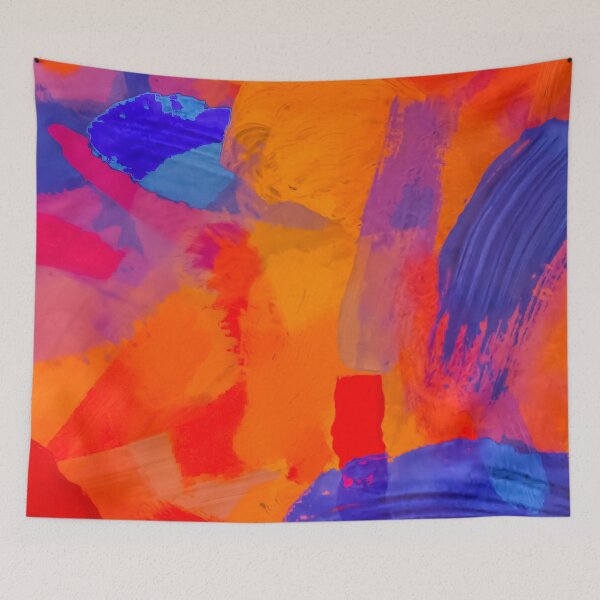 Item preview, splash painting texture abstract background in orange blue red designed and sold by Mrvell.