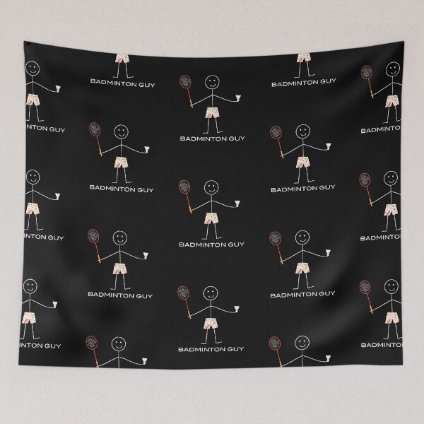 Item preview, Funny Mens Badminton Guy Sports Illustration designed and sold by whyitsme.