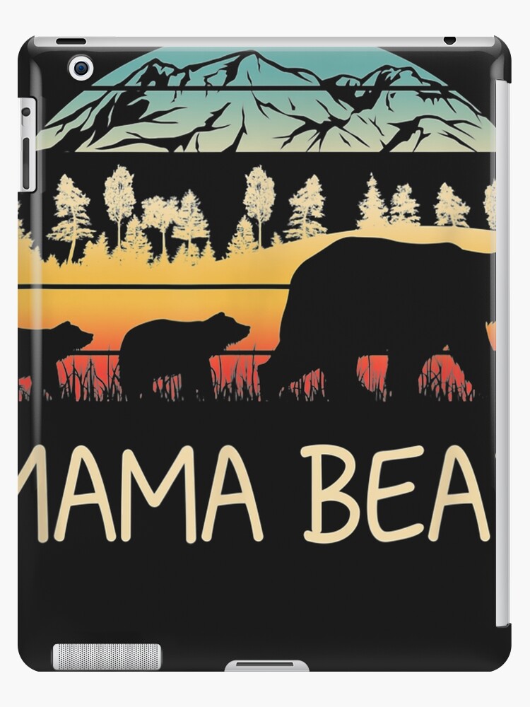 Mama Bear With 2 Cubs Tee Retro Mountains Mother's Day Shirt