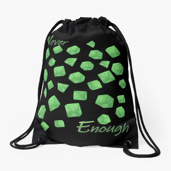 Polyhedral Dice - Green Drawstring Bag