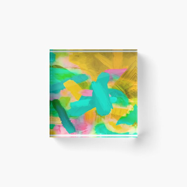 Item preview, splash painting texture abstract background in blue yellow pink designed and sold by Mrvell.