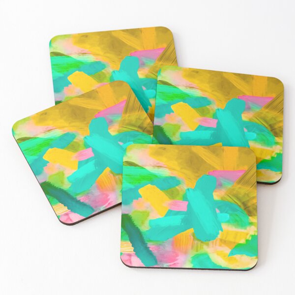Item preview, splash painting texture abstract background in blue yellow pink designed and sold by Mrvell.