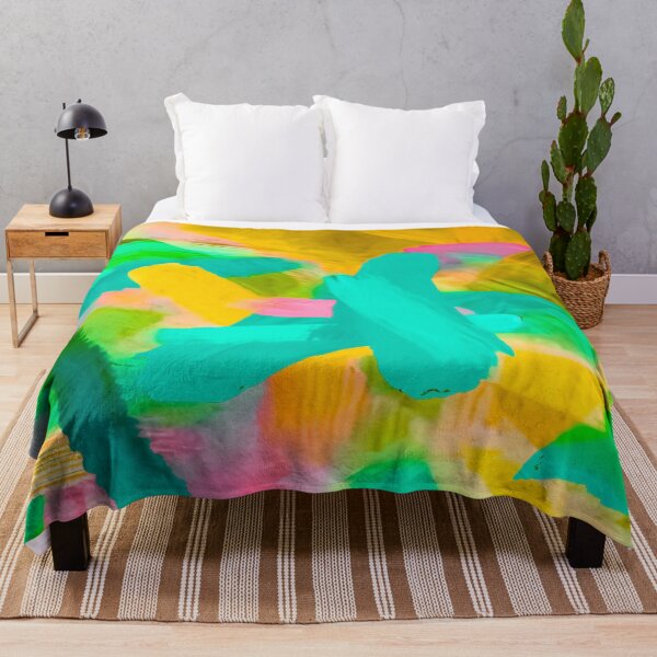 Item preview, splash painting texture abstract background in blue yellow pink designed and sold by Mrvell.