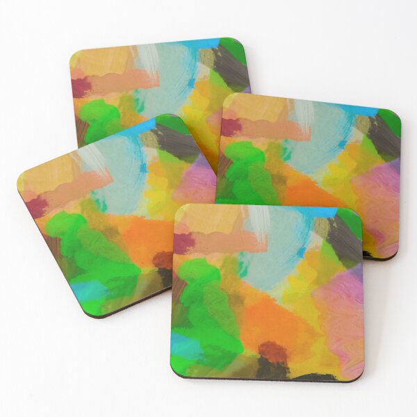 Item preview, splash painting texture abstract background in green brown blue yellow designed and sold by Mrvell.
