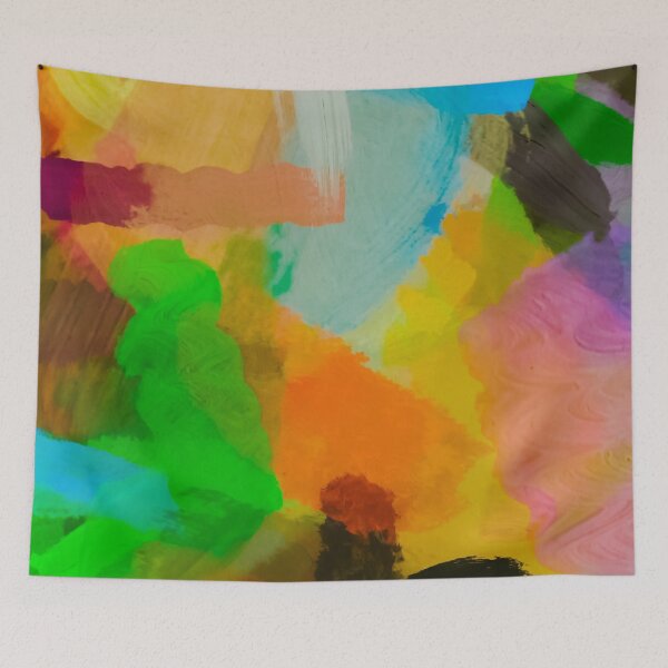 Item preview, splash painting texture abstract background in green brown blue yellow designed and sold by Mrvell.