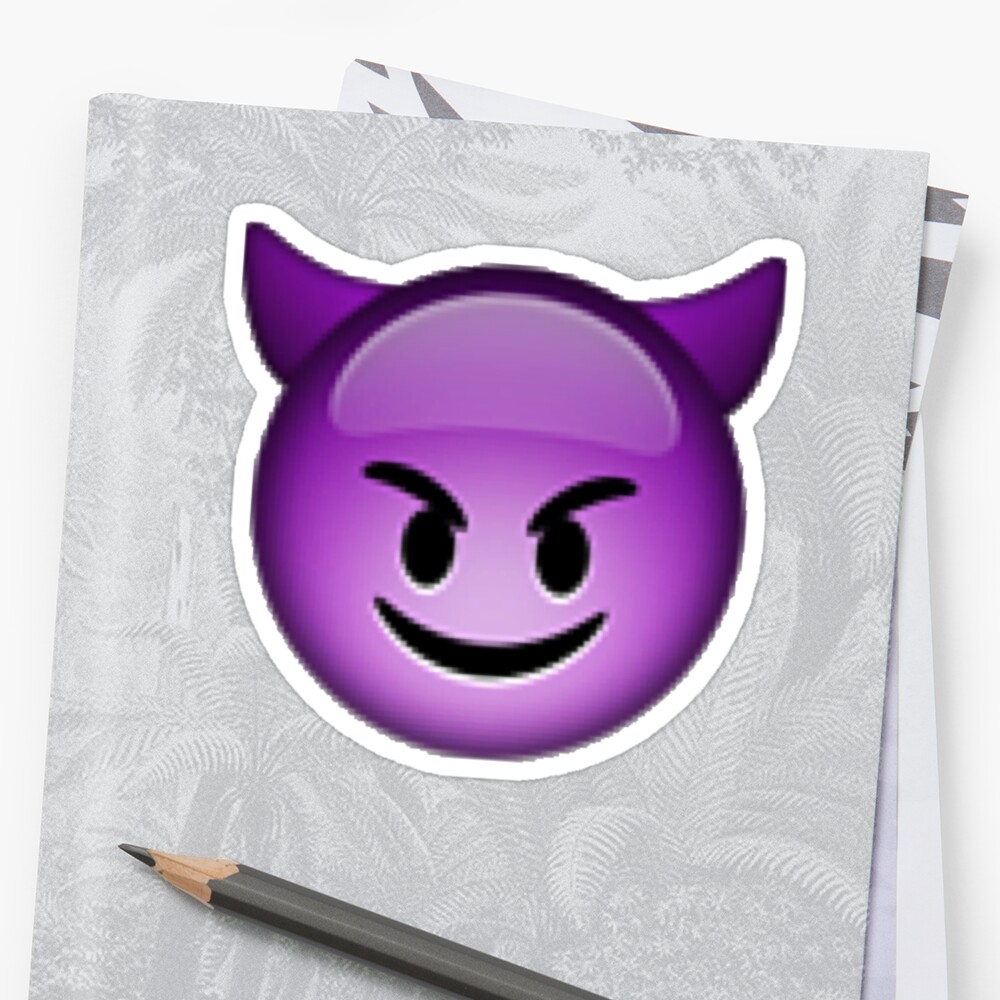 Smiling Purple Devil Emoji Stickers By Victoriab Redbubble