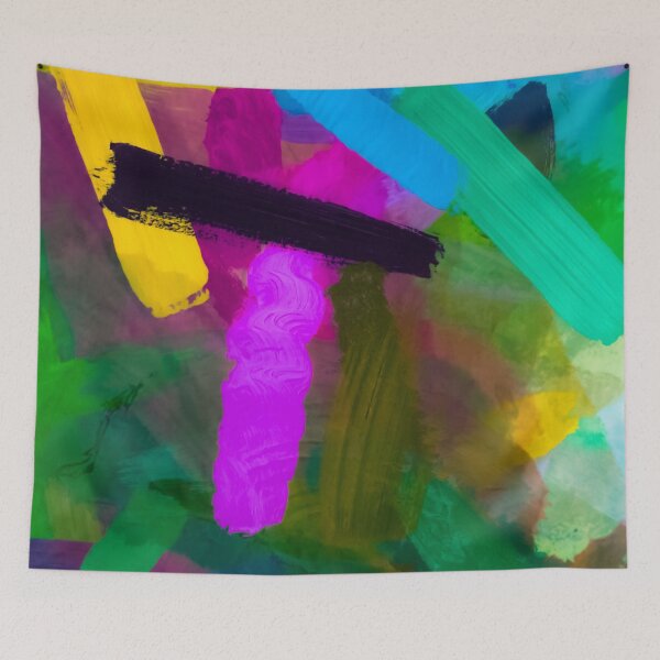 Item preview, splash painting texture abstract background in green purple yellow designed and sold by Mrvell.