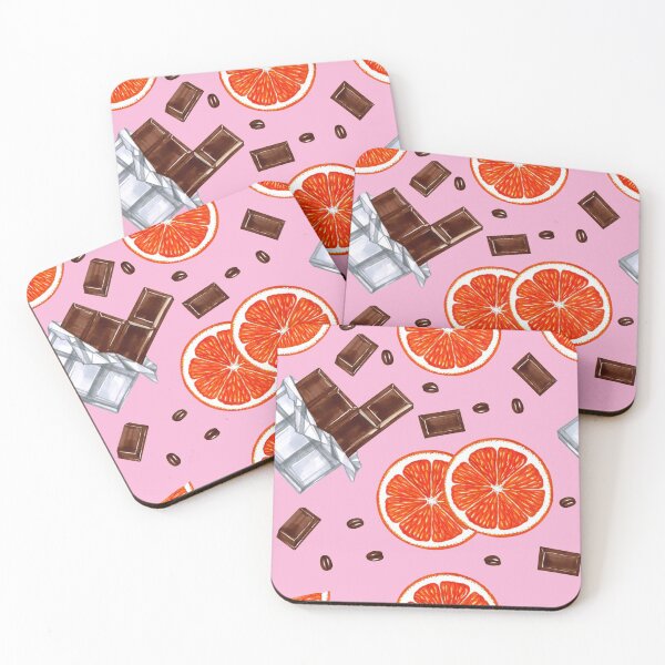 Item preview, Chocolate, coffee seeds, orange fruits dessert pattern. designed and sold by Colibri77.