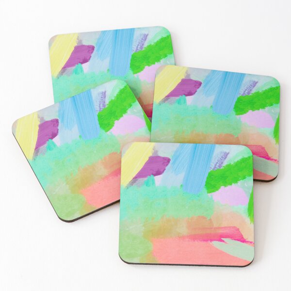 Item preview, splash painting texture abstract background in green blue pink designed and sold by Mrvell.