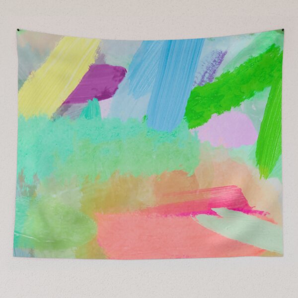Item preview, splash painting texture abstract background in green blue pink designed and sold by Mrvell.