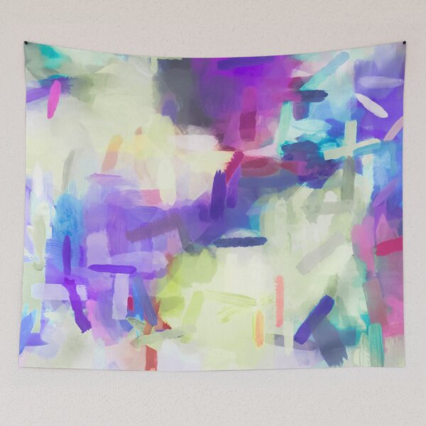 Item preview, splash painting texture abstract background in purple pink blue yellow designed and sold by Mrvell.