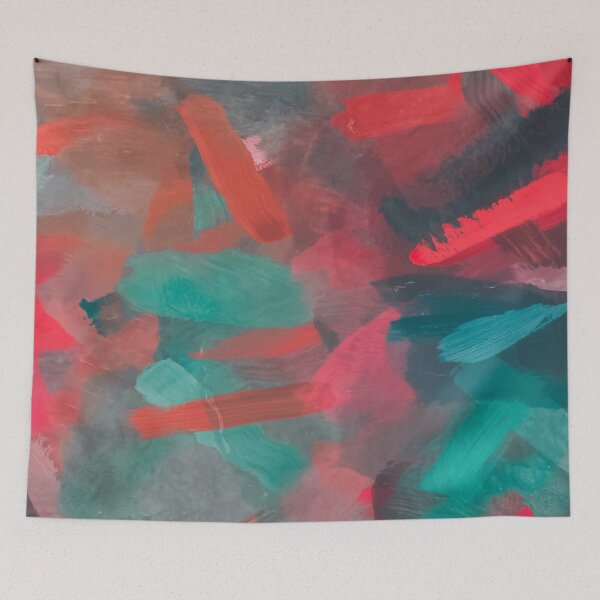 Item preview, splash painting texture abstract background in green red designed and sold by Mrvell.