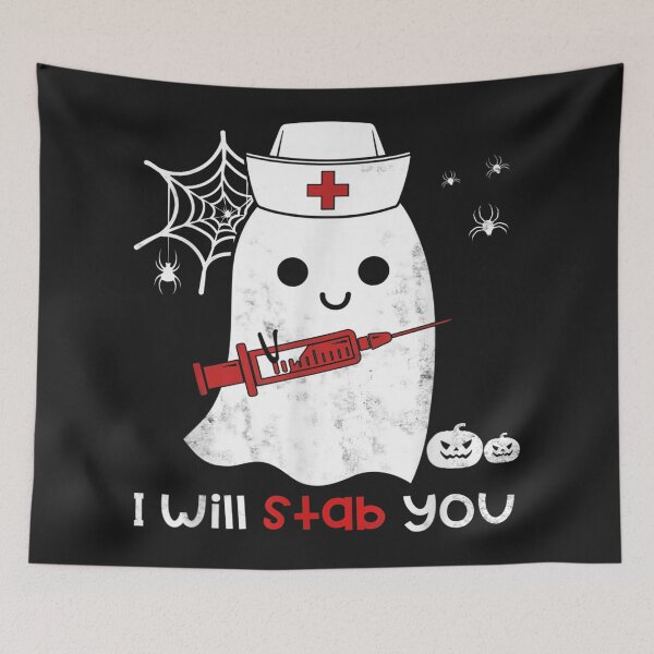 Item preview, Nurse ghost I will stab you funny Halloween Gift designed and sold by harolhaw.