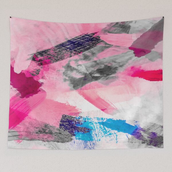 Item preview, splash painting texture abstract background in pink blue designed and sold by Mrvell.