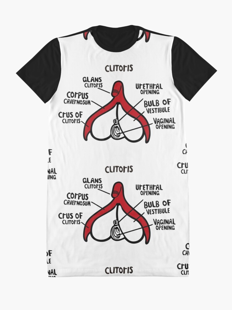 Alternate view of Clit anatomy pattern Graphic T-Shirt Dress