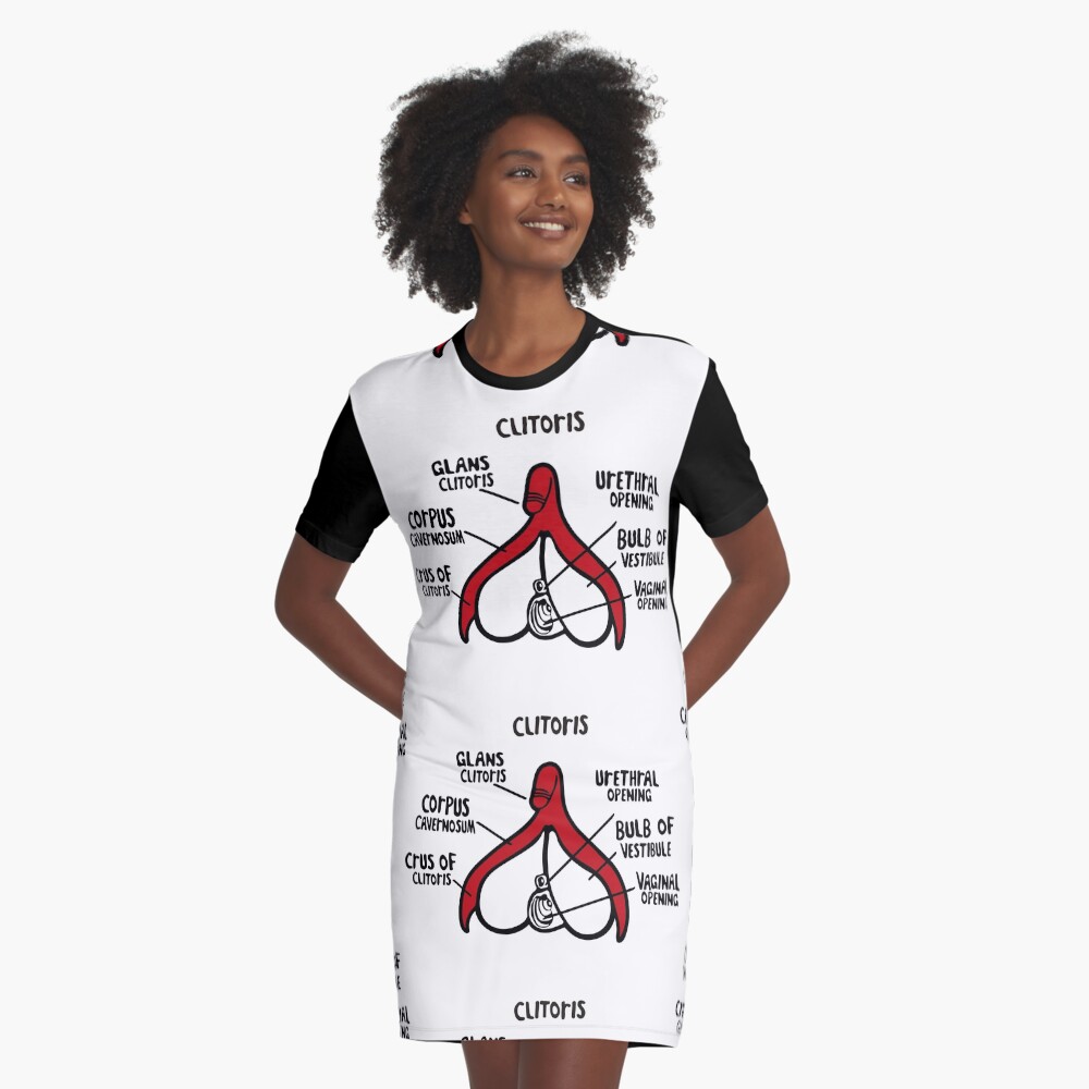 Clit anatomy pattern Graphic T-Shirt Dress