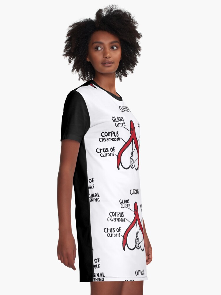 Alternate view of Clit anatomy pattern Graphic T-Shirt Dress