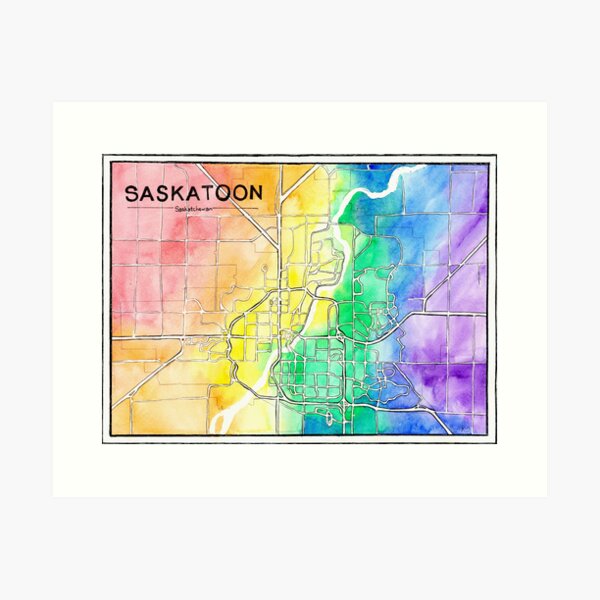 Saskatoon Pride Map Art Print