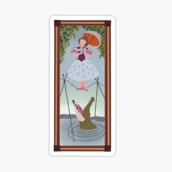 Minimalist Tight Rope Picture Haunted Mansion Sticker