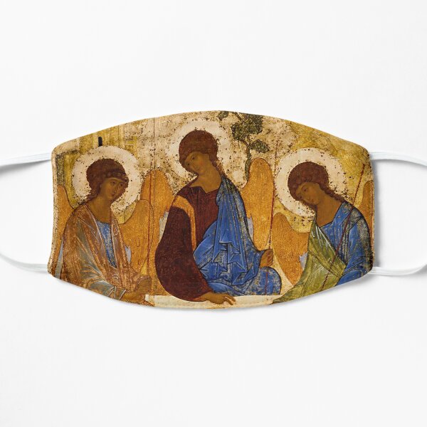 Holy Trinity Painting Rublev Trinity Print Icon Christian Religious Wall art Flat Mask