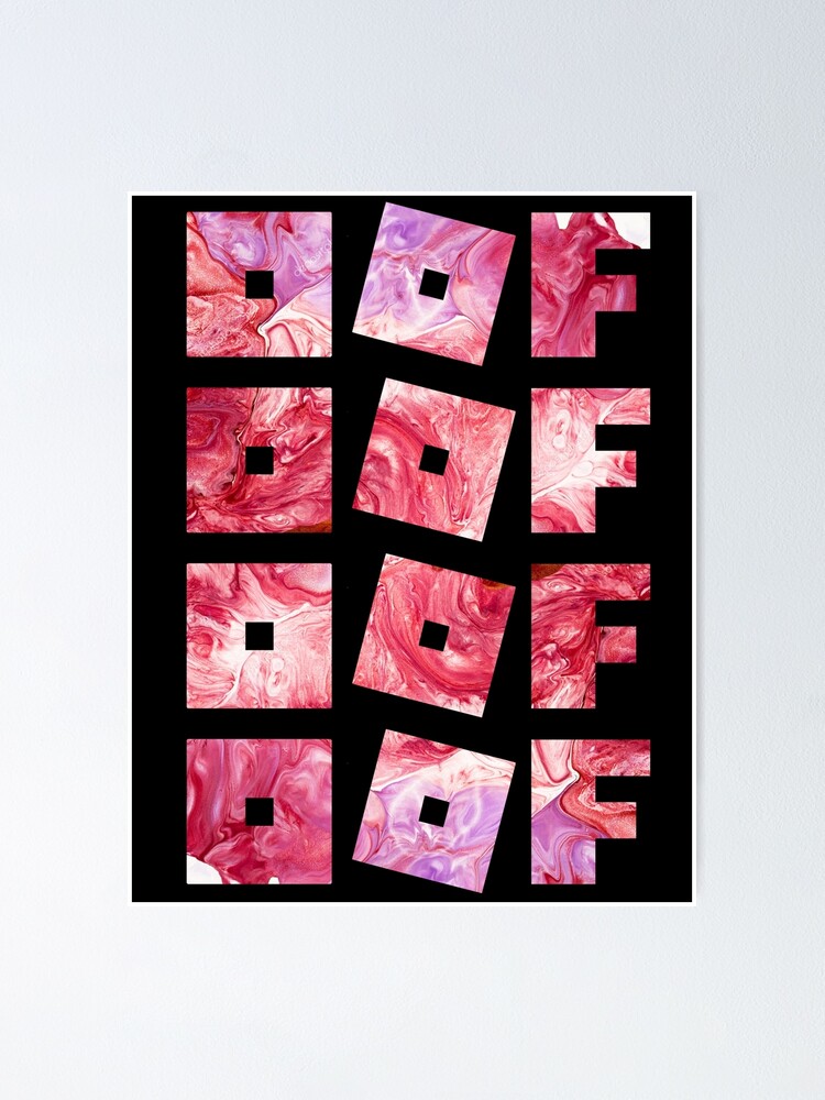 Roblox Logo Game Oof Ripetitive Red Paint Gamer Poster By Vane22april Redbubble - pink roblox logo square