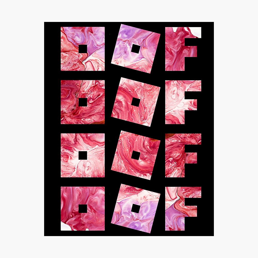 Roblox Logo Game Oof Ripetitive Red Paint Gamer Poster By Vane22april Redbubble - roblox logo in pink