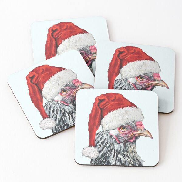Item preview, Dark Brahma Chicken Santa designed and sold by jenesaiscluck.