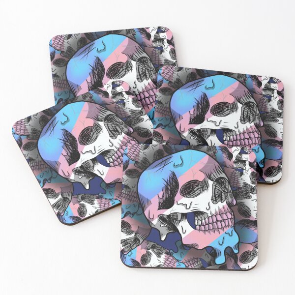 Item preview, Trans skull sticker designed and sold by lmnopcreations.