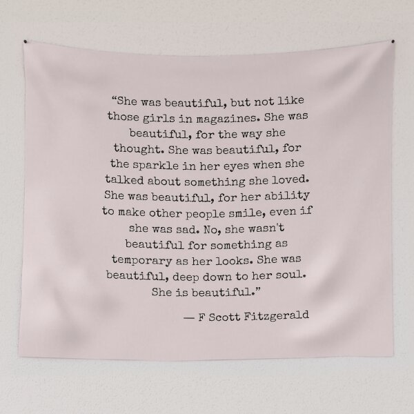 Item preview, She was beautiful - F Scott Fitzgerald designed and sold by The Little Wood Cottage.