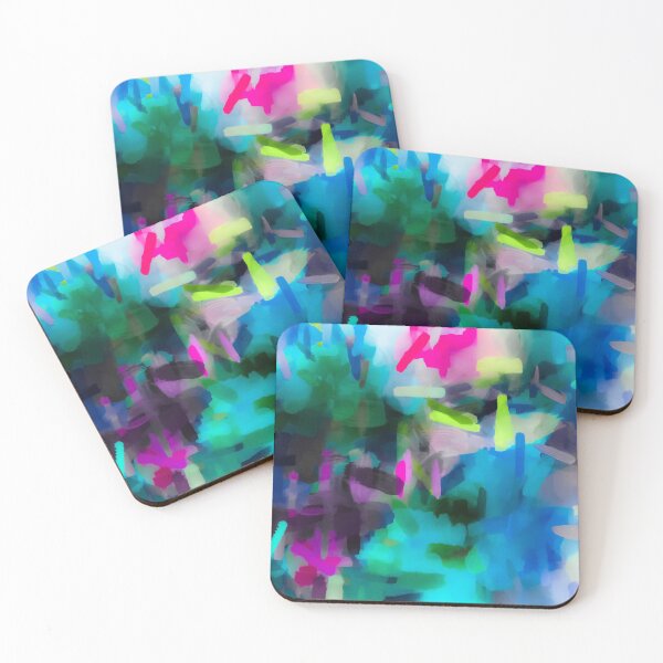 Item preview, splash painting texture abstract background in blue pink yellow designed and sold by Mrvell.