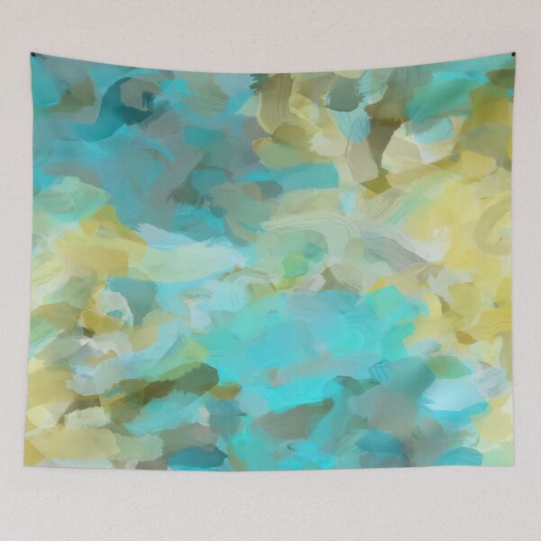 Item preview, splash painting texture abstract background in yellow blue designed and sold by Mrvell.