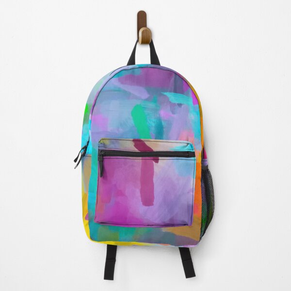 Item preview, splash painting texture abstract background in blue orange pink yellow green designed and sold by Mrvell.
