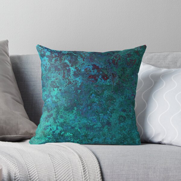 Shimmering Ocean Blue Throw Pillow