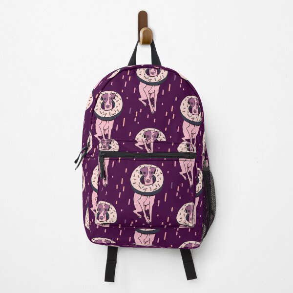Item preview, Blush and Peach Italian Greyhound With a Purple Donut - Iggy Whippet Dessert designed and sold by AnanasArt.