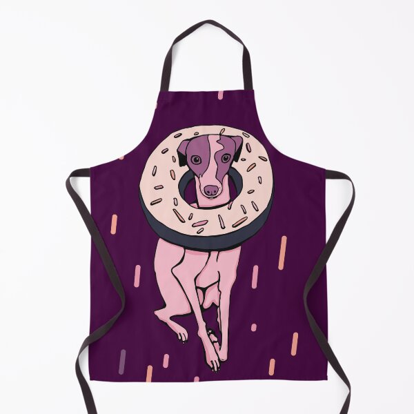 Item preview, Blush and Peach Italian Greyhound With a Purple Donut - Iggy Whippet Dessert designed and sold by AnanasArt.