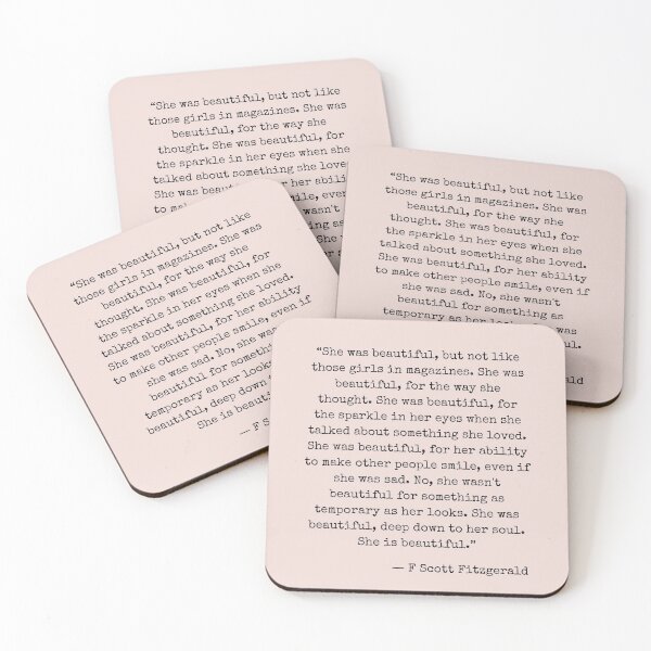 Item preview, She was beautiful - F Scott Fitzgerald designed and sold by The Little Wood Cottage.
