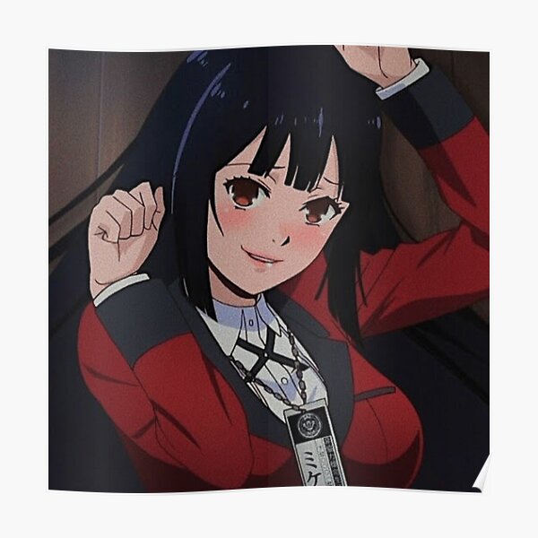 Yumeko Jabami gambling school, kakegurui, anime manga girl Poster