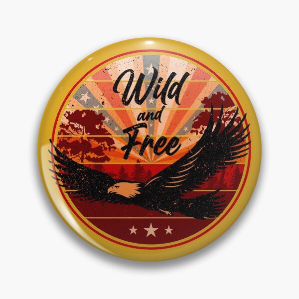 Item preview, American Eagle Wild Free USA US Patriot Proud Stars Sunset Forest Gift designed and sold by TheAplus.