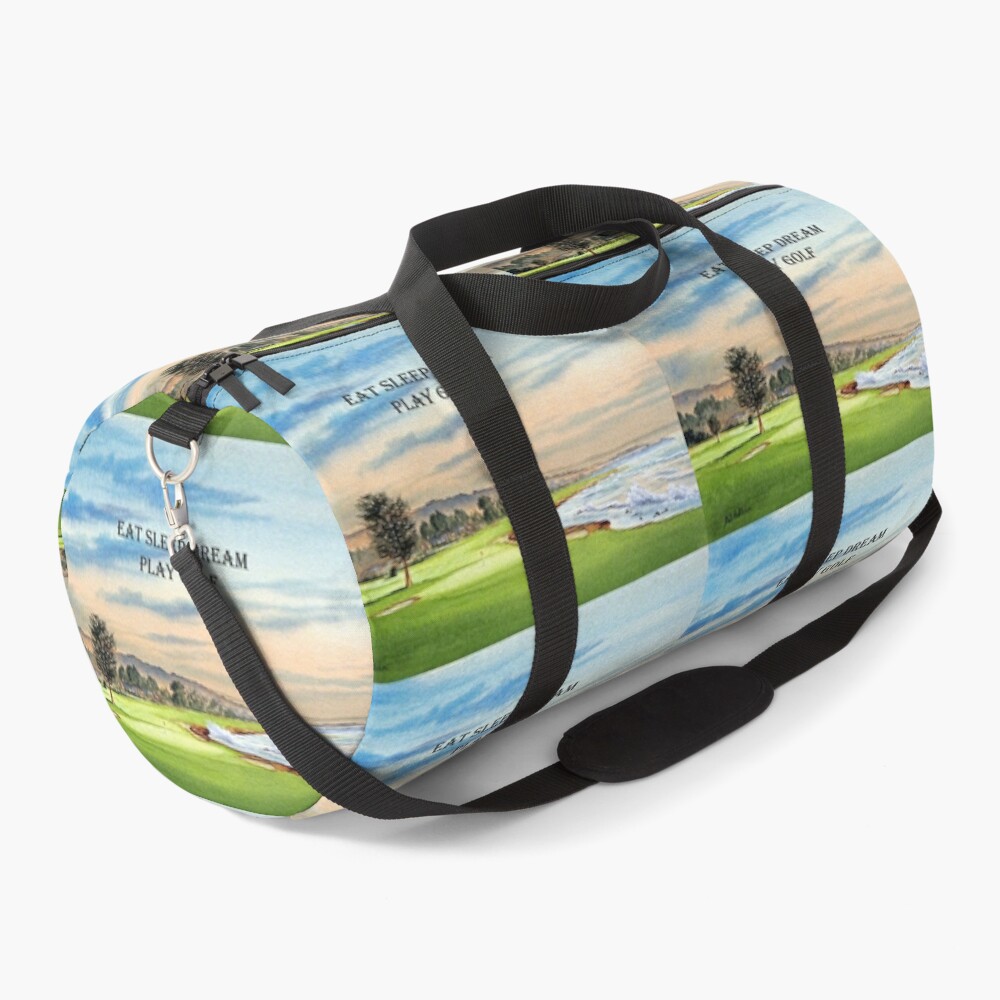 Pebble Beach Golf Course 18th Green - Eat Sleep Dream Play Golf Duffle Bag