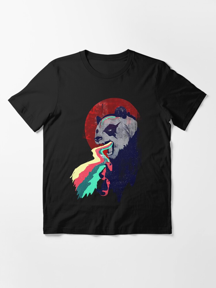 Thumbnail 3 of 7, Essential T-Shirt, Angry Rainbow Panda designed and sold by summerath.
