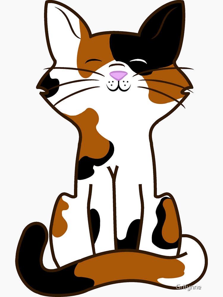 "Sitting Calico Cat" Sticker by Grifynne | Redbubble