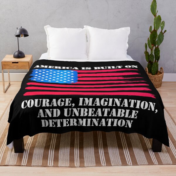 Item preview, America is Built on Courage Imagination and Unbeatable Determination American Flag designed and sold by K. Scott  Teeters.