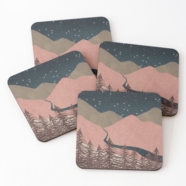 Item preview, Abstract Nighttime Mountain Landscape designed and sold by DippyHippie.