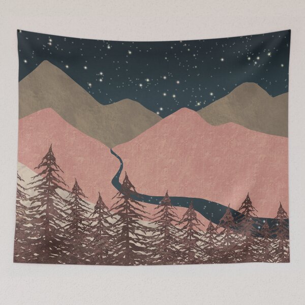 Item preview, Abstract Nighttime Mountain Landscape designed and sold by DippyHippie.