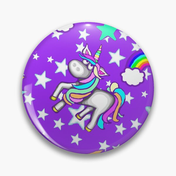 Item preview, Rainbows Unicorns And Stars On Purple Background designed and sold by jaggerstudios.