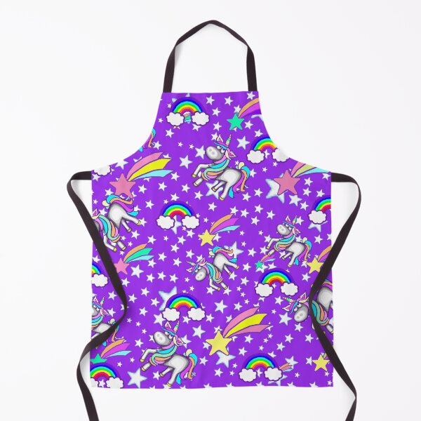 Item preview, Rainbows Unicorns And Stars On Purple Background designed and sold by jaggerstudios.
