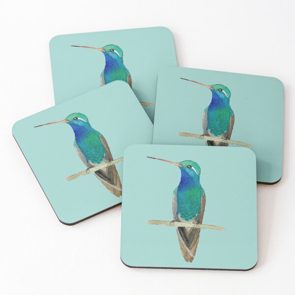 Item preview, Broad-billed Hummingbird on Light Aqua designed and sold by Christiane Dobbins.