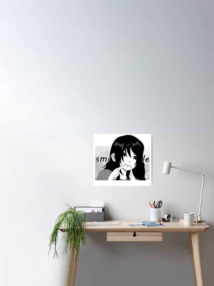 Funny Sweet Big Smile Manga Girl Meme Poster By Benjamintorres Redbubble