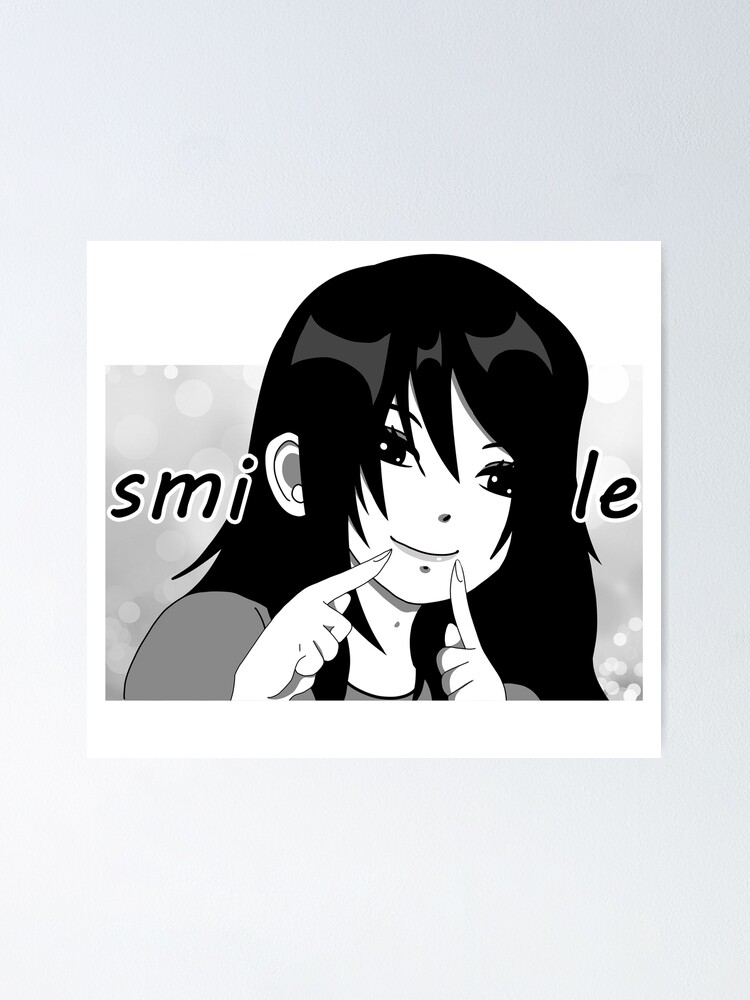 Funny Sweet Big Smile Manga Girl Meme Poster By Benjamintorres Redbubble