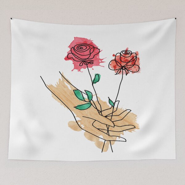 Item preview, Abstract hand holding flowers on a White background. decorating, interiors designed and sold by jayne0524.